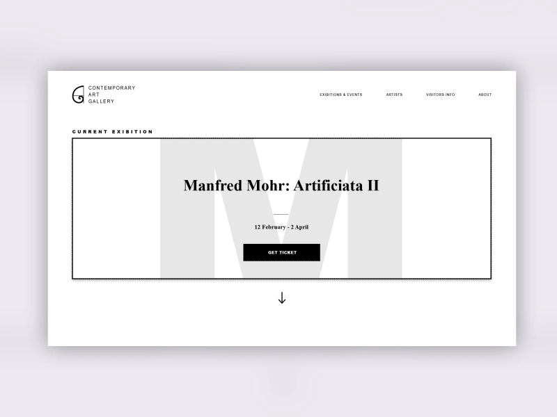 Contemporary Art Gallery after effects animation art contemporary menu mobilefirst modern responsive ui ux web