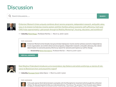 Member Area - Quora like feature. comments text ui thread ui