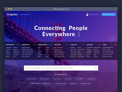 Craigslist Redesign Challenge craigslist design redesign sketch ui ux web