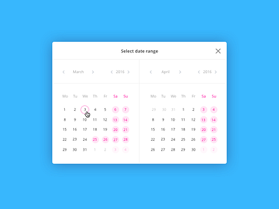 Date Range Picker calendar date date picker date range selection sketch ui ux