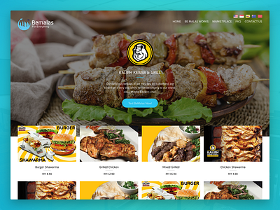 Bemalas Merchant food landing page listing merchant products ui user interface website
