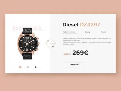 First dribbble shot! brand design diesel hello shot ui design watches web design website