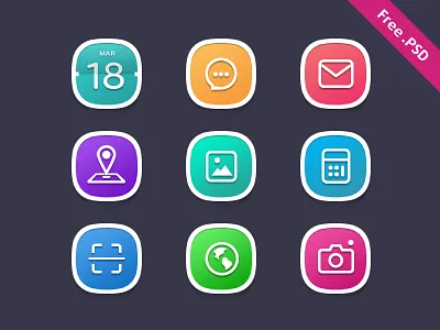 Free Rounded Colorful Icons set color icon colorful icon free icon icon icons rounded icon