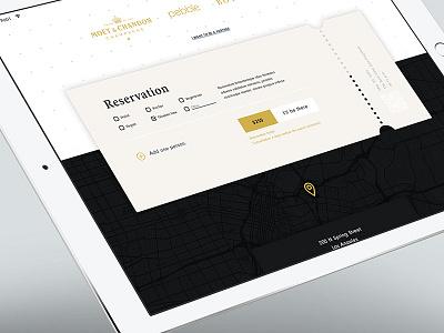 Online Reservation booking da event menu online reservation ticket ui web