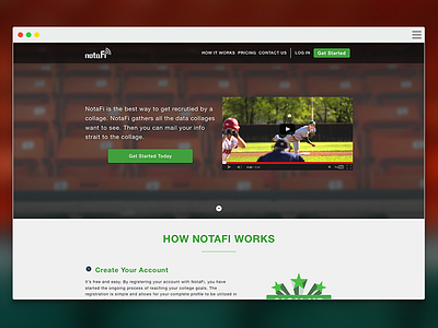 notaFi Landing Page landing landing page notafi sports web web design webpage