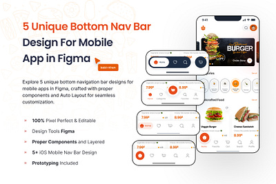 5 Unique Bottom Nav Bar Design Apps android nav bar design appnavdesign bottom ios bar bottom nav bar bottomnavdesign easytouseui editablenavbar figmacomponents figmanavui figmaresources figmauiux ios nav bar design layereddesign mobilenavbar mobileux navbarui navigation bar design trending nav bar ui unique nav bar