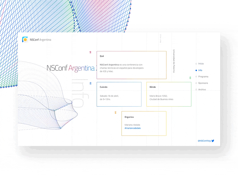 NSConf - Animation animation choreography conference design fullscreen interface landing minimal motion parallax ui web