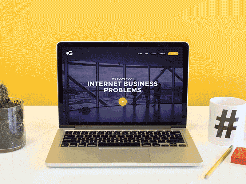 Agency Website animation clean design homepage landing page purple ui ux website yellow