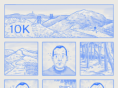 10k comic hand drawn illustration nature run sweat texture