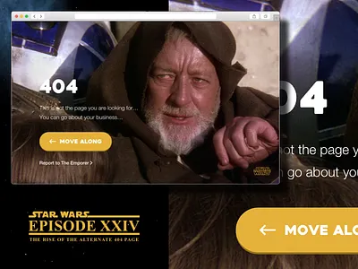 Alternate 404 Error Page - Daily UI 008 404 error daily ui daily ui 008 droids minimalistic obi wan simple star wars ui uiux visual web design