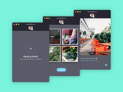 Images Uploader app clean desktop facebook instagram mac social media twitter ui ux website