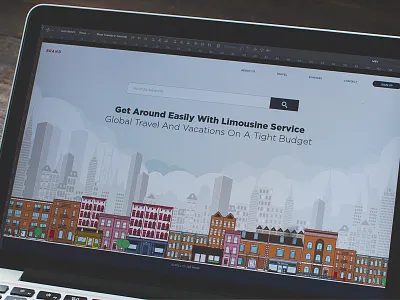 Cityscape illustration bold city illustration landing scroll single page unique webdesign webpage