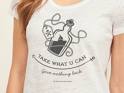 Take What U Can! boat flat liquor rope rum sail ship tshirt whisky