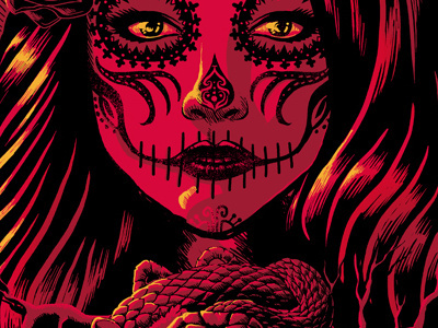 Serpent Heart day of the dead face serpent wings