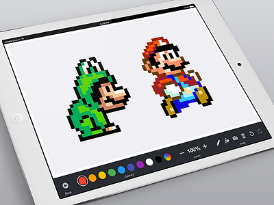 Pixel Art Studio app color palette drawing tool edit editing game ipad mario bros paint tool pixel art ui ux