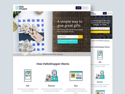 HelloShopper Landing Page illustration landing page rebrand responsive ui webdesign