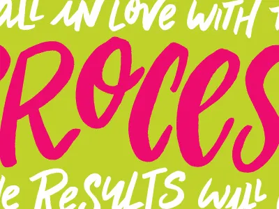 Fall in Love With the Process... color colors hand drawn hand lettering hand letters lettering letters monday motivational motivational monday type typography