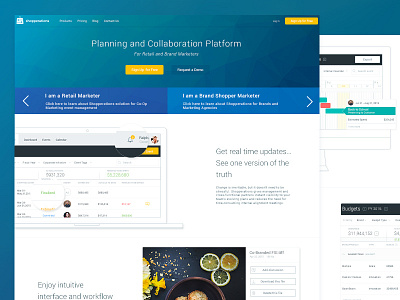 Landing for Shopperations app calendar clean events landing marketing simple ui ux web