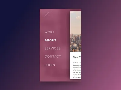 Mobile Nav close daily ui gradient menu mobile nav