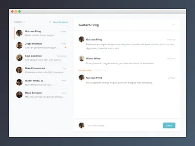 Messages app chat interface messages people send type ui users