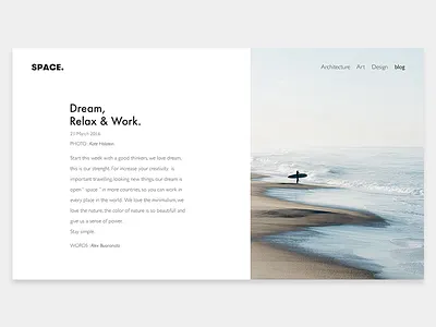 Space - Blog minimal uidesign webdesign