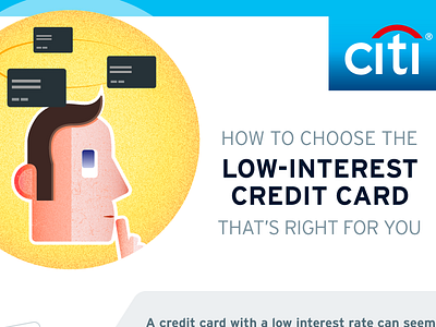 How to choose the low interest credit card that's right for you bank card citi bank credit credit cards graphic graphs help illustration infographic knowledge terms