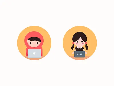 JAY & IU boy girl illustration macbook sony vaio