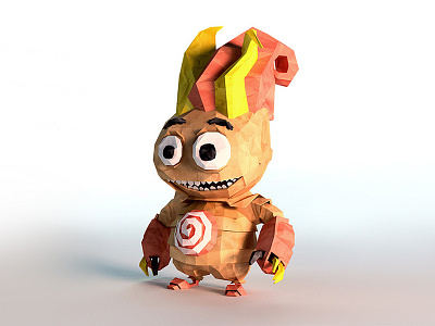 The little power giant character design face faceted giants low poly lowpoly paper papercraft papercut power