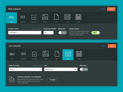 Configuration Tray app application config data form mining panel table tray ui