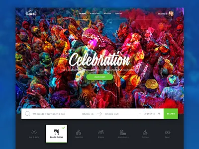 Destination Search Widget colors destination hero hotel travel ui ux webdesign widget