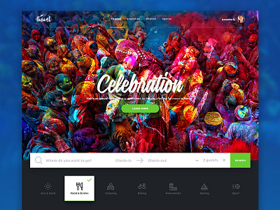 Destination Search Widget colors destination hero hotel travel ui ux webdesign widget