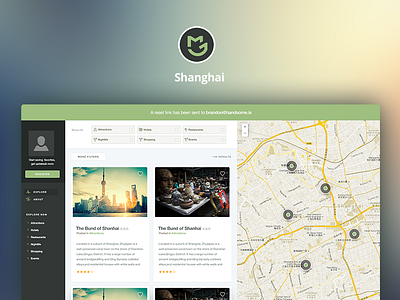Explore Page app handsome light travel ui ux