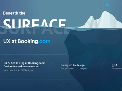 Beneath the Surface: UX at Booking.com booking iceberg low poly poster