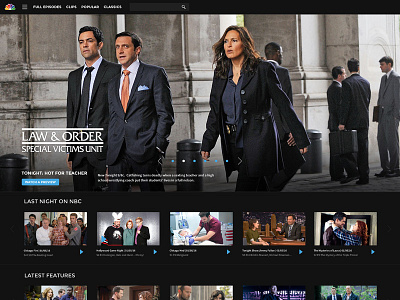 NBC main carousel media player video player