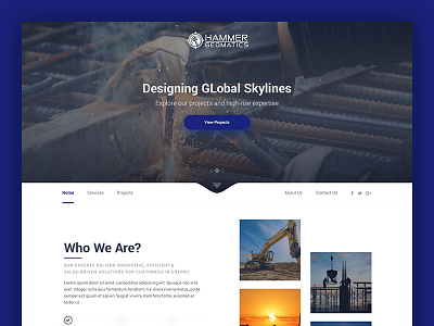 Hammer Geomatics builder clean interface karachi landing minimal modern pakistan ui ux web web design