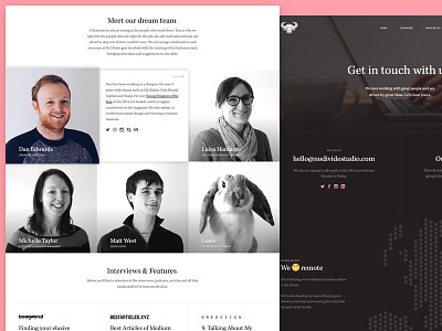 No Divide 2.0 - Team & Contact agency app design contact portfolio team web design