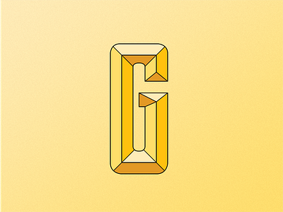 G g letter typography vector yellow