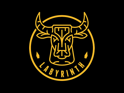 E-Gaming Minotaur Logo labyrinth line logo maze minotaur
