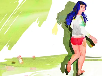 Coming Clean – Lennyletter Illustration beauty butt dirty dirtygirl editorialillustration feminism hygiene illustration lenny lennyletter texture woman