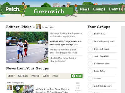AOL Patch News art direction editorial illustration ui