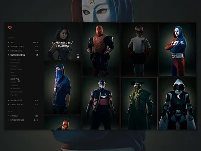 Stashe.com dashboard grid interface photography thumbnails ui ux website