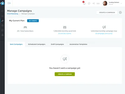 Email Marketing Campaign accordion campaign dashboard data tables draft email marketing tables ui