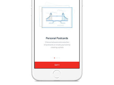 Personalised Postcards app illustration design illustration ios iphone on boarding ui vector