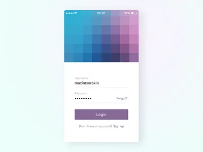 Login screen app ios light login minimal signup ui