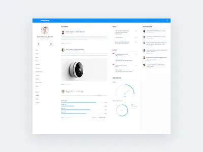 Desktop blue clean desktop flat graphs salesforce ui ux