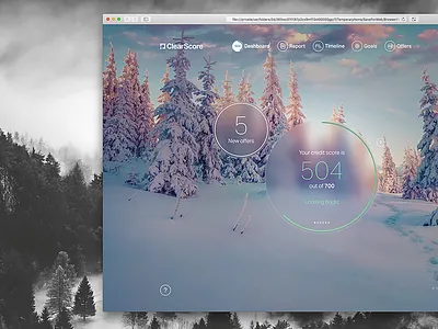 ClearScore Dashboard background chart clearscore credit dashboard data donut score trees
