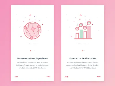 Mobile App Intro app clean cool design interface into light mobile user