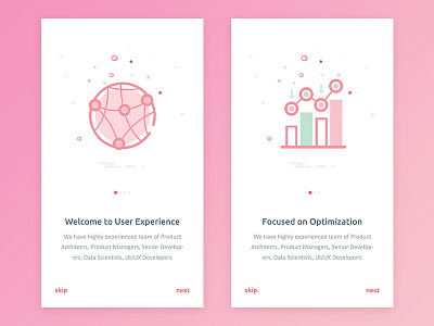 Mobile App Intro app clean cool design interface into light mobile user