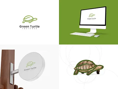 Green Turtle Logo branding corporate branding design graphic design illustration logo logodesign vector