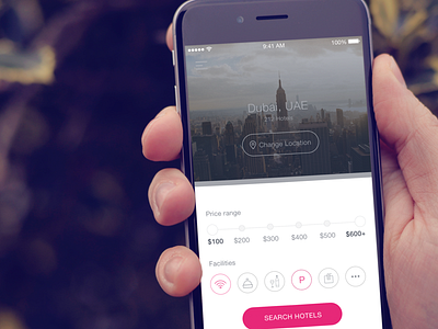 Hotel Discovery bookings dailyui design discovery filters hotel ios ui ux